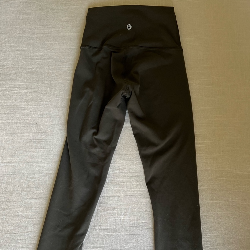 Lululemon high waisted align legging - dark olive, size 0